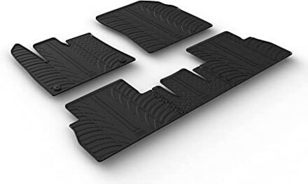 Citroen Rubbermatten passend voor Citroën Berlingo Multispace / Opel Combo Tour (MPV) / Peugeot Rifter 9/2018-9/2019 (Vaste stoelen) (T profiel 5-delig + ronde montageclips)