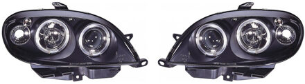 Citroen Set Koplampen passend voor Citroën Saxo 2000-2003 - Zwart - incl. Angel-Eyes