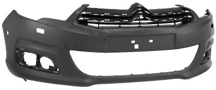 Citroen VOORBUMPER met PDC-GATENINKS met KOPLAMPSPROEIER-GATEN 0975577