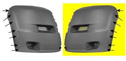 Citroen VOORBUMPERBLAD HOEK LINKS +Gaten Verbreder 0983563