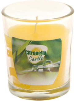 Citronella kaars - in transparant glas - 5 x 6 cm - citrusgeur