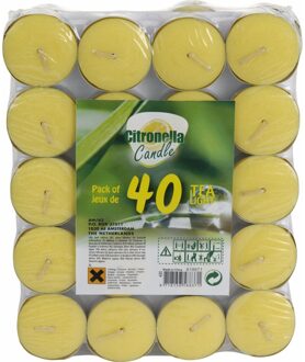 Citronella waxinelichtjes/theelichtjes - 40x stuks - geurkaarsen