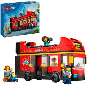 City Red Double-Decker Sightseeing Bus Toy Set 60407