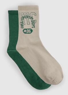 City Slogan Multipack Crew Socks, Emerald - ONE SIZE