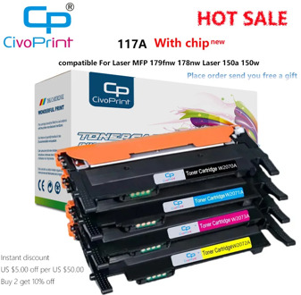 Civoprint 2020 hot selling with new chip to Toner Cartridge HP 117a 2071A use in mfp 179fnw 178nw 150a 150nw laser color ptinter
