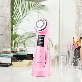 Ckeyin 5 In 1 Facial Ems Photon Huidverjonging Diepe Reiniging Gezicht Lifting Verstevigende Rimpel Remover Led Photon Beauty Machine Roze