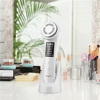 Ckeyin 5 In 1 Facial Ems Photon Huidverjonging Diepe Reiniging Gezicht Lifting Verstevigende Rimpel Remover Led Photon Beauty Machine wit