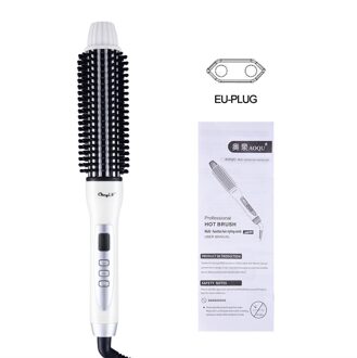 Ckeyin Professionele Keramische Anion Haar Krultang Stijltang Warmte Kam Lcd Haar Borstel Curling Kam Ronde Grote Roller Waver 40