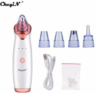 Ckeyin Professionele Skin Peeling Mee-eter Verwijderen Scrubber Schop Exfoliërende + Oplaadbare Comedondrukker Gezicht Porie Schoner groen