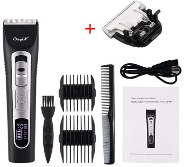 Ckeyin Snoerloze Elektrische Haartrimmers Oplaadbare Mannen Professionele Tondeuse Keramische Mes Kapsel Scheren Machine 45 groen