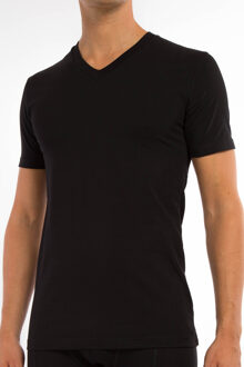 Claesens Heren 2-pack V-neck t-shirt - Black- Maat L