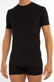 Claesens T-shirts (2-pack), O-hals, zwart