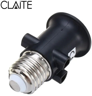 CLAITE AC100-240V 4A PBT Fireproof E27 Bulb Adapter Lamp Holder Base Socket with EU Plug