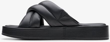Clarks Alda Glide Zwarte Leren Sandalen - EU 38.5 / UK 5.5