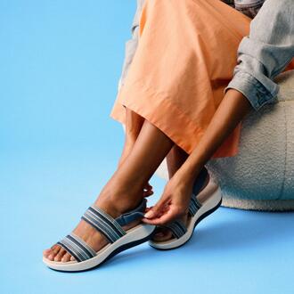 Clarks Arla Stroll Blue Combi Sandalen Blauw - EU 39/ UK 6