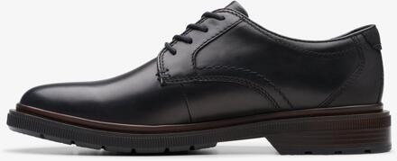 Clarks Burchill Derby Zwarte Leren Schoenen - maat