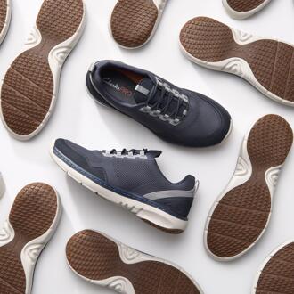 Clarks ClarksPro Knit Navy Combi Sneakers Blauw