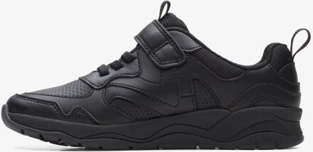 Clarks ClowderSprintK Zwarte Leren Schoenen - EU 25 / UK 8