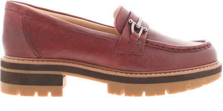 Clarks Dames Hakken Orianna Bit Leer Instapper rood