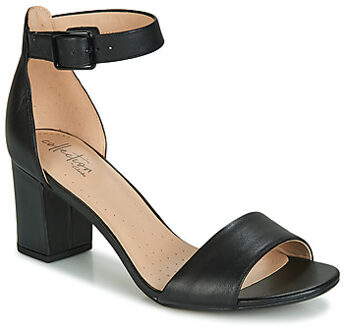 Clarks Deva Mae Dames Sandalen - Black Leather - Maat 39