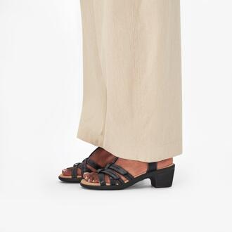 Clarks Emily2 Roze Zwarte Leren Sandalen - 4 Wide Fit (UK Shoe)