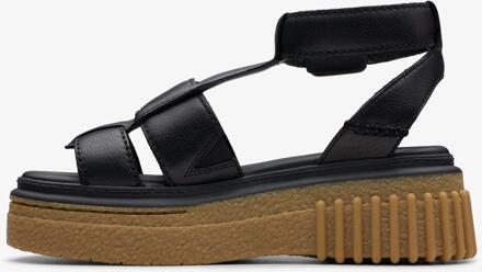 Clarks Evamar Zwarte Leren Sandalen