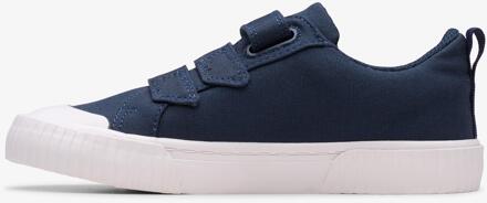 Clarks Foxing Vibe Kid Navy Canvas Schoenen Blauw