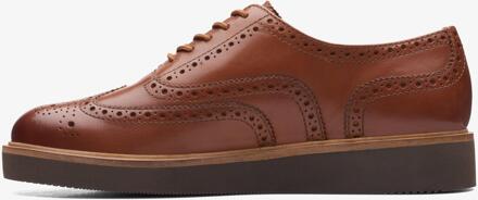 Clarks Glickly Brogue Donkerbruine Leren Schoenen - maat