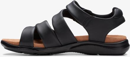 Clarks Kitly Ave Zwarte Leren Sandalen - 5 Wide Fit (UK Shoe)