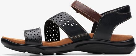 Clarks Kitly Way Zwarte Leren Sandalen