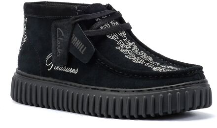 Clarks Main Torhill Woven Suede Zwart Laarzen