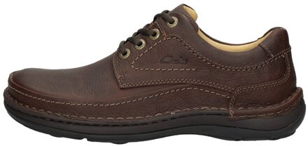 Clarks Nature Three Heren Veterschoenen - Mahogany Leather - Maat 41
