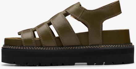 Clarks Orianna Twist Donkergroene Lea Sandalen - EU 40 / UK 6.5