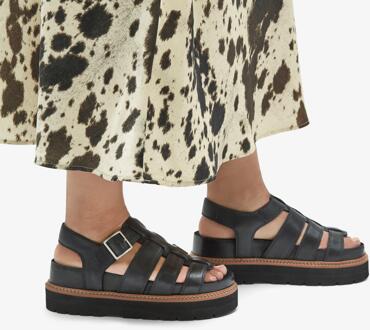 Clarks Orianna Twist Zwarte Leren Sandalen - maat