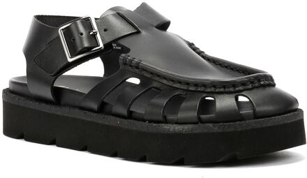 Clarks Originals Meadow Buckle Dames Zwart Leren Sandalen - EU 40.5 / UK 7