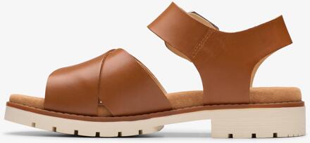 Clarks Orinoco Cross Tan Leather Sandalen Bruin - EU 40