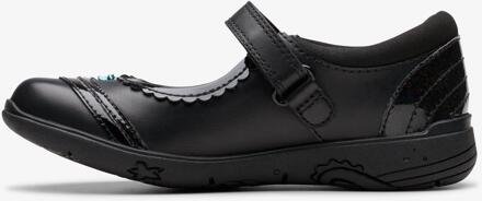 Clarks Relda Spark Kinderen Zwarte Leren Schoenen
