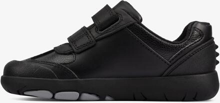 Clarks Rex Stride T Zwarte Leren Schoenen
