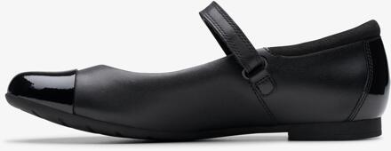 Clarks Scala Gem Jongens Zwarte Leren Schoenen - 5.5 Extra Narrow Fit (UK Shoe)