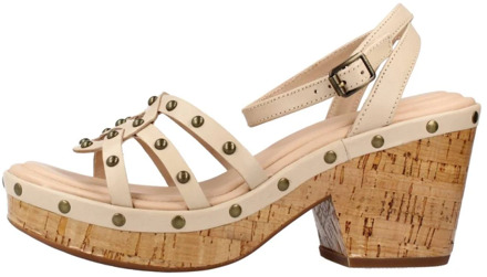 Clarks Stijlvolle Platte Sandalen Clarks , Beige , Dames - 39 1/2 EU