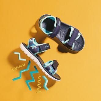 Clarks Surfing Tide K Navy Sandalen Blauw - EU 33