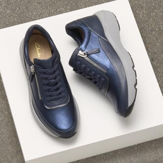 Clarks Tivoli Zip Marine Combinatie Sneakers Blauw - 5.5 Wide Fit (UK Shoe)