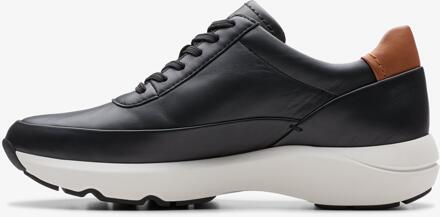 Clarks Tivoli Zip Zwarte Leren Sneakers - maat EU 38 / UK 5