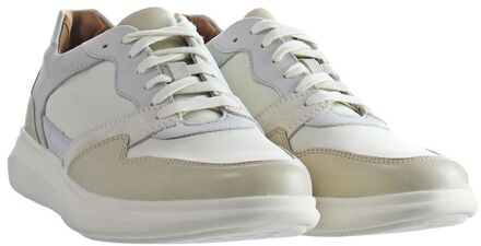 Clarks Un Globe Run Heren Sneakers - White Combi - Maat 47