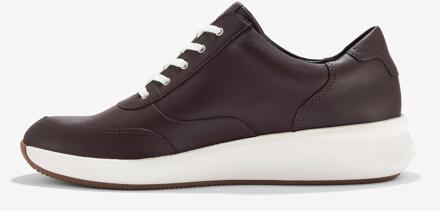 Clarks Un Rio Zip Bordeaux Leren Sneakers Rood - EU 36 / UK 3