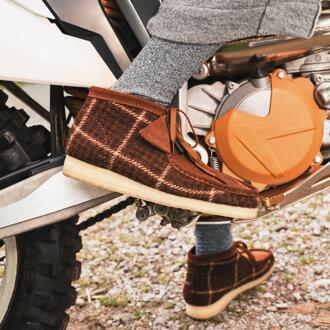 Clarks Wallabee Boot Rust Tweed Combinatie Boots Rood