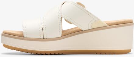 Clarks Wrenly Jane Off White Lea Sandalen Wit