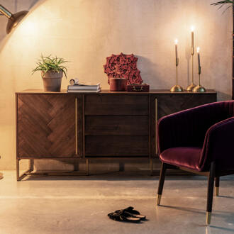 Class Dressoir Bruin, Goud