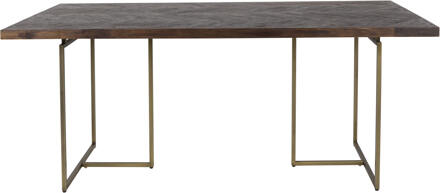 Class Eettafel Visgraat - 180 x 90 cm - Bruin Bruin, Goud