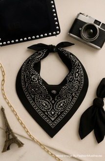 Classic Bandana Paisley Sjaal Zwart